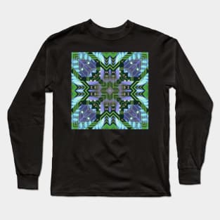 Circuitboard fire Kaleidoscope Pattern (Seamless) 17 Long Sleeve T-Shirt